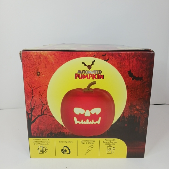 New Animated Pumpkin with 5 Different Spooky Faces Built-in Speakers LEDs NIB. - Picture 6 of 9
